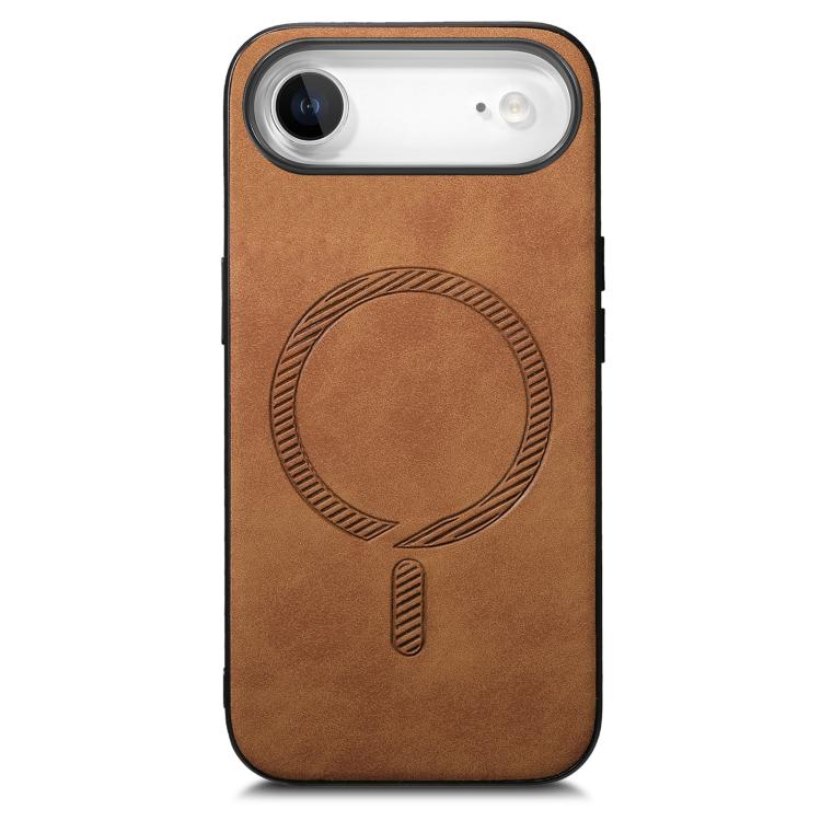 For iPhone Air Solid Color Retro Magsafe PU Back Cover Phone Case