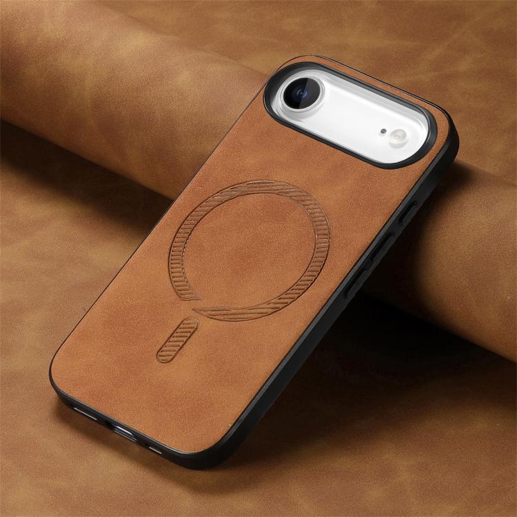 For iPhone Air Solid Color Retro Magsafe PU Back Cover Phone Case