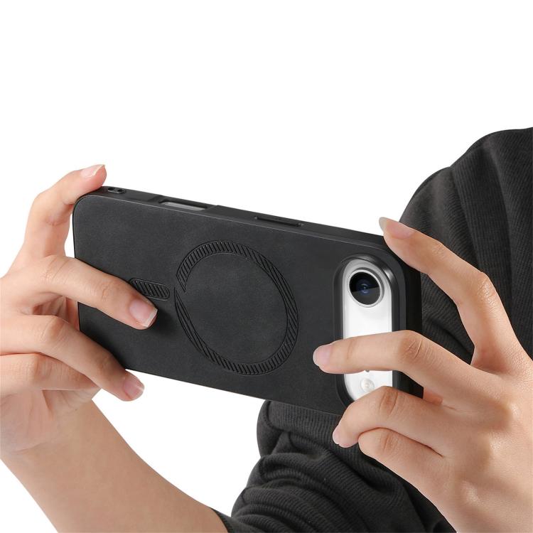 For iPhone Air Solid Color Retro Magsafe PU Back Cover Phone Case