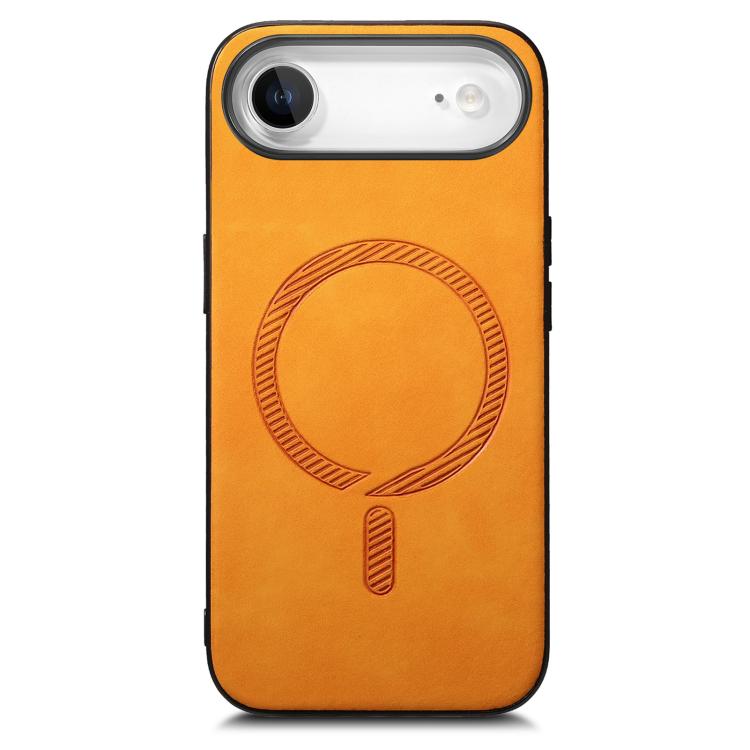 For iPhone Air Solid Color Retro Magsafe PU Back Cover Phone Case