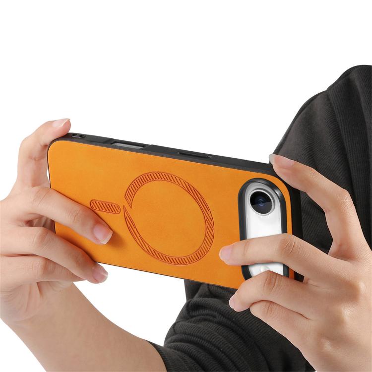 For iPhone Air Solid Color Retro Magsafe PU Back Cover Phone Case