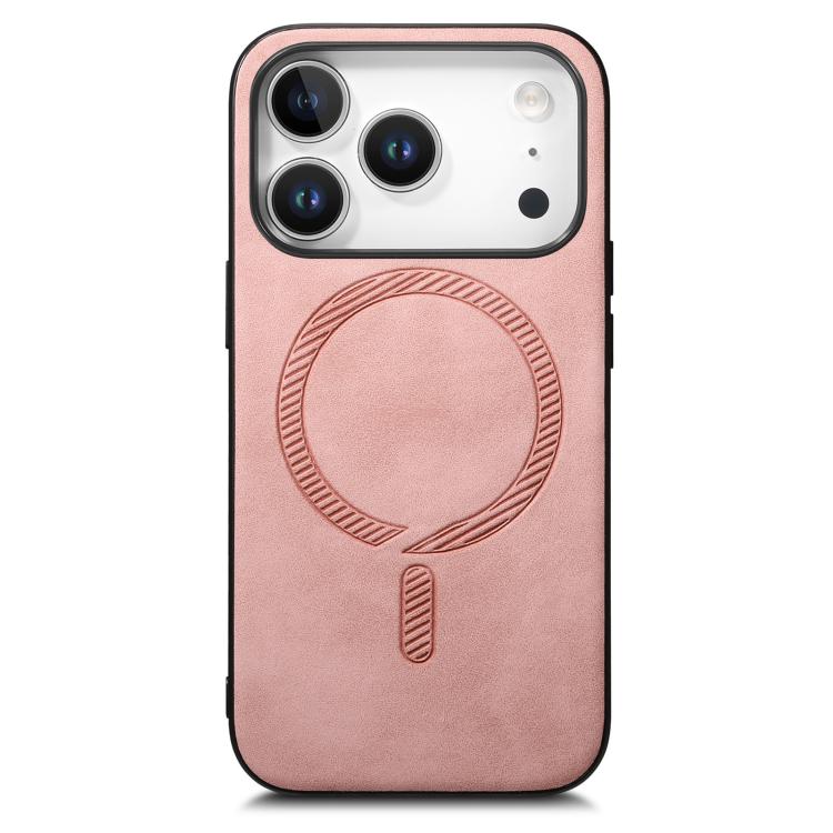 For iPhone 17 Pro Solid Color Retro Magsafe PU Back Cover Phone Case