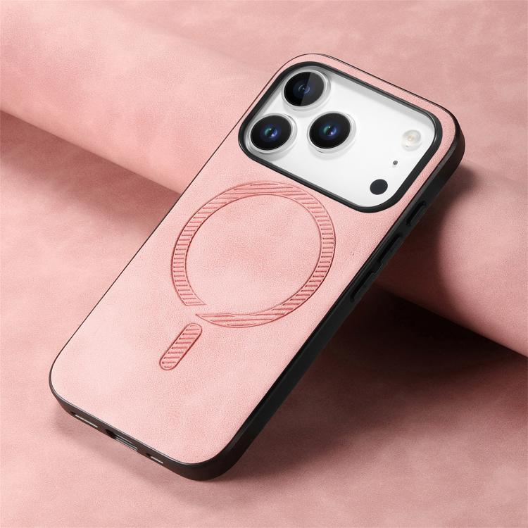 For iPhone 17 Pro Solid Color Retro Magsafe PU Back Cover Phone Case