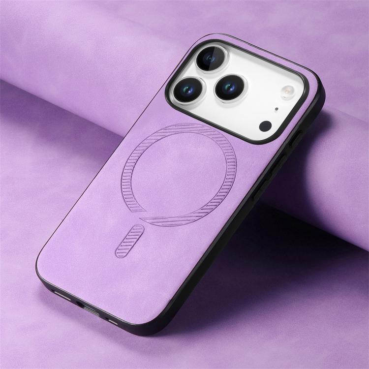 For iPhone 17 Pro Solid Color Retro Magsafe PU Back Cover Phone Case