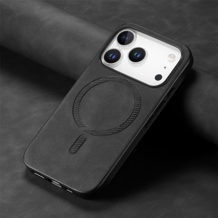 For iPhone 17 Pro Solid Color Retro Magsafe PU Back Cover Phone Case