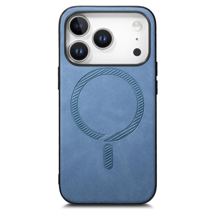 For iPhone 17 Pro Solid Color Retro Magsafe PU Back Cover Phone Case