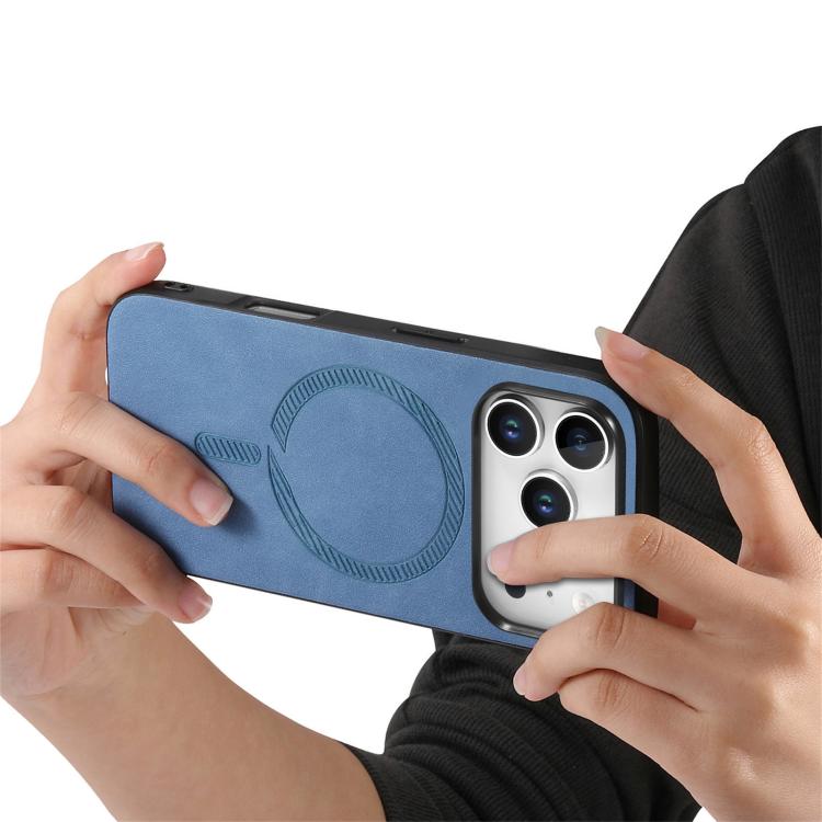 For iPhone 17 Pro Solid Color Retro Magsafe PU Back Cover Phone Case