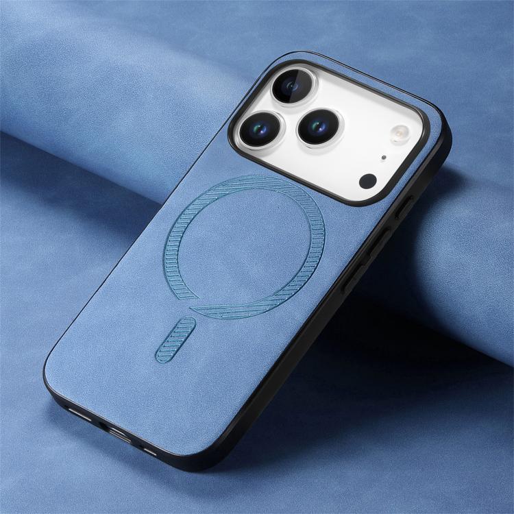 For iPhone 17 Pro Solid Color Retro Magsafe PU Back Cover Phone Case