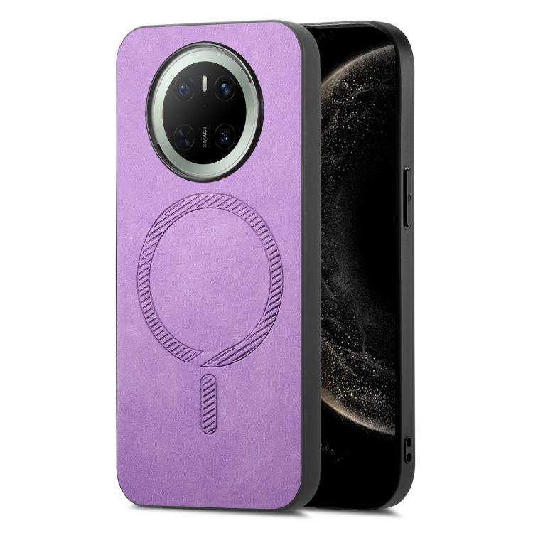 For Huawei Mate 70 Solid Color Retro Magsafe PU Back Cover Phone Case