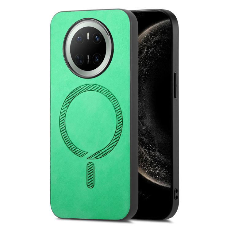For Huawei Mate 70 Solid Color Retro Magsafe PU Back Cover Phone Case