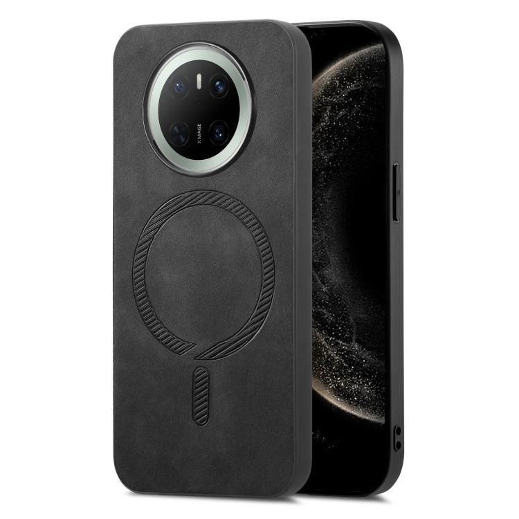 For Huawei Mate 70 Solid Color Retro Magsafe PU Back Cover Phone Case
