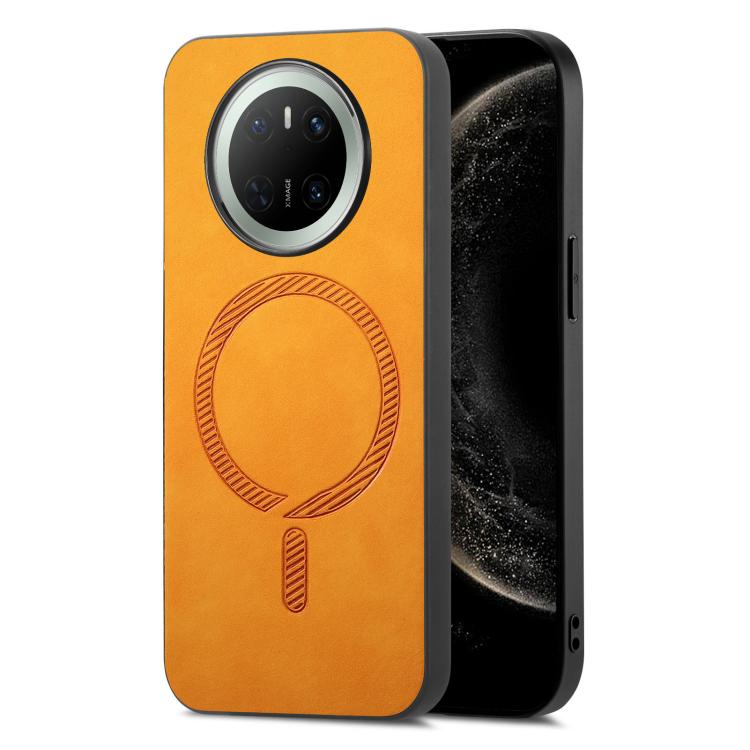 For Huawei Mate 70 Solid Color Retro Magsafe PU Back Cover Phone Case