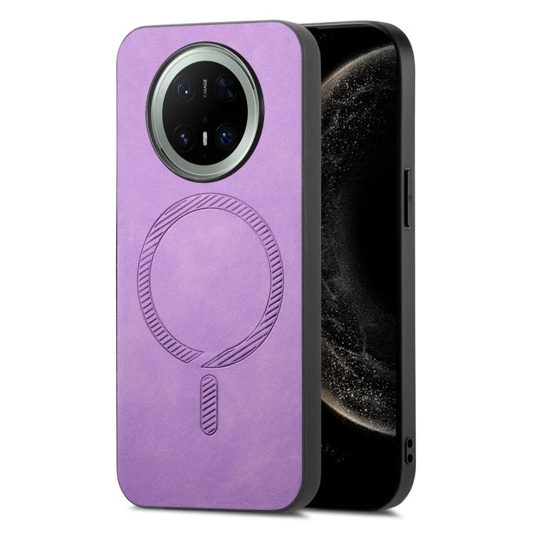 For Huawei Mate 70 Pro Solid Color Retro Magsafe PU Back Cover Phone Case