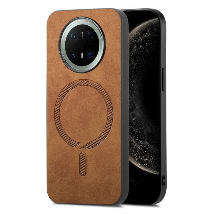 For Huawei Mate 70 Pro Solid Color Retro Magsafe PU Back Cover Phone Case