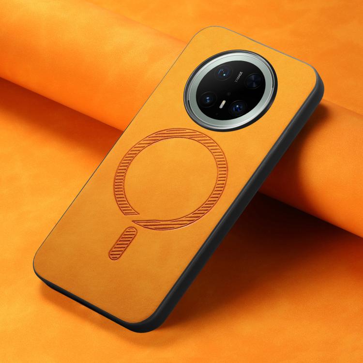 For Huawei Mate 70 Pro Solid Color Retro Magsafe PU Back Cover Phone Case