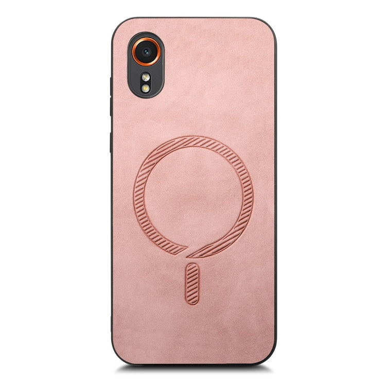 For Samsung Galaxy XCover 7 Solid Color Retro Magsafe PU Back Cover Phone Case