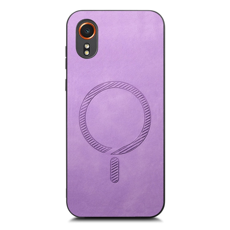 For Samsung Galaxy XCover 7 Solid Color Retro Magsafe PU Back Cover Phone Case