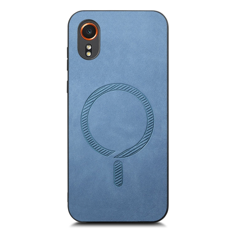 For Samsung Galaxy XCover 7 Solid Color Retro Magsafe PU Back Cover Phone Case