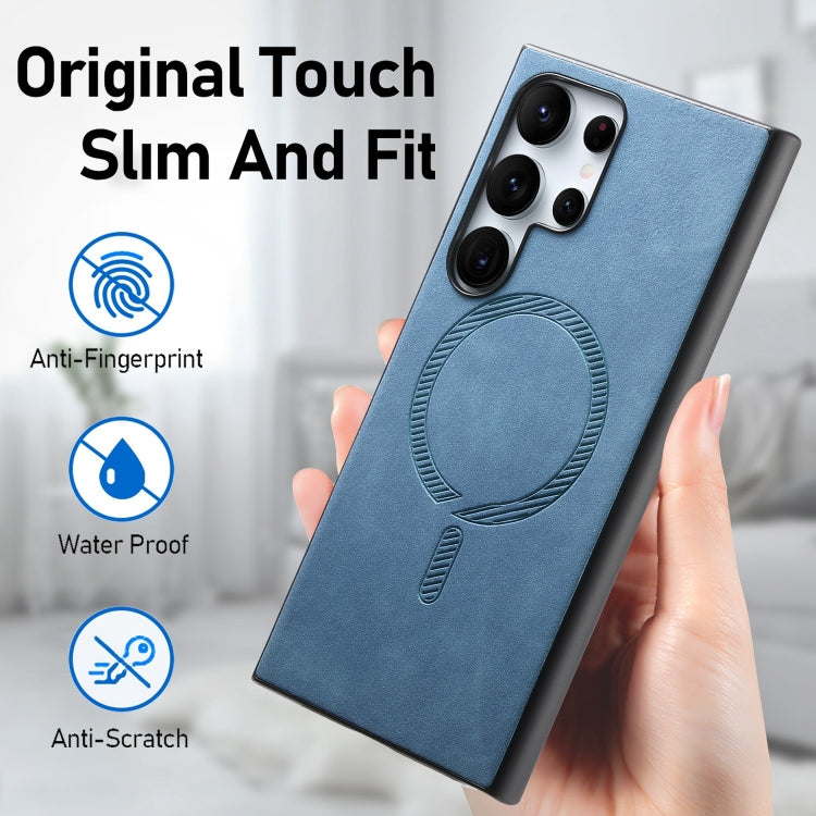 For Samsung Galaxy XCover 7 Solid Color Retro Magsafe PU Back Cover Phone Case