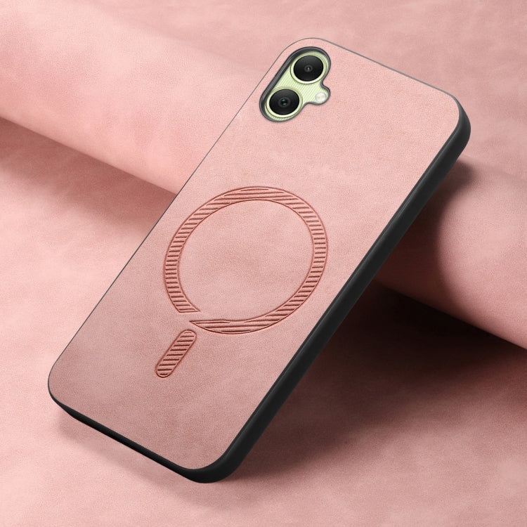 For Samsung Galaxy A05 Solid Color Retro Magsafe PU Back Cover Phone Case