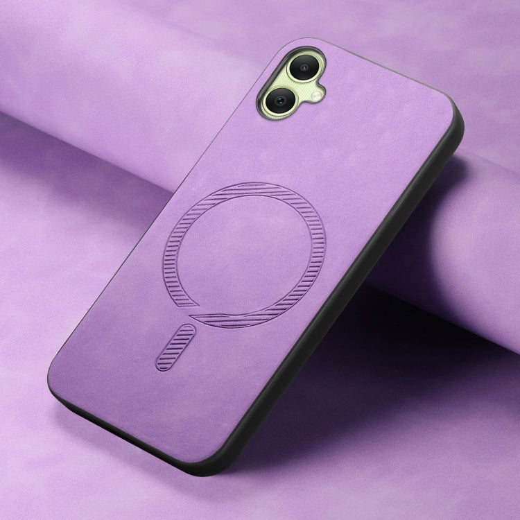 For Samsung Galaxy A05 Solid Color Retro Magsafe PU Back Cover Phone Case