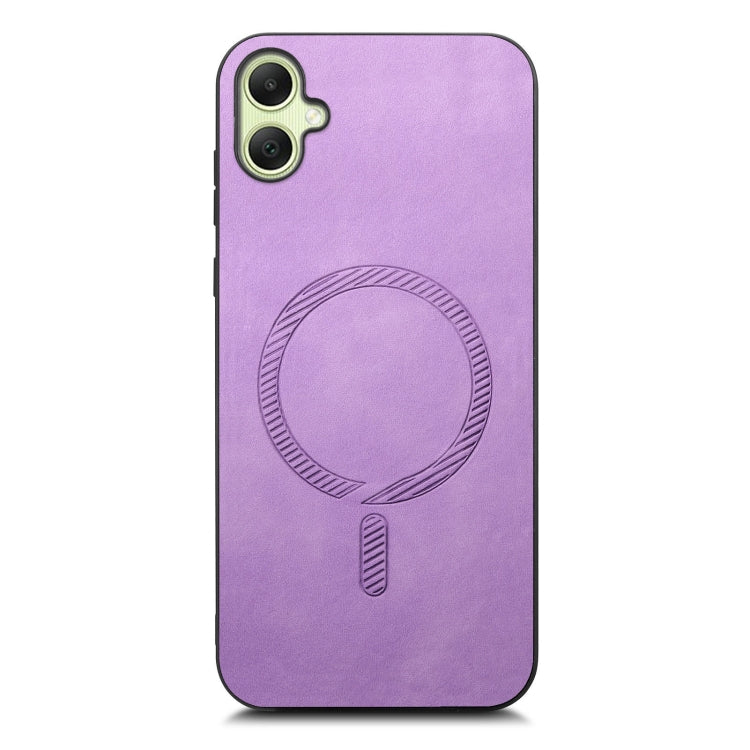 For Samsung Galaxy A05 Solid Color Retro Magsafe PU Back Cover Phone Case