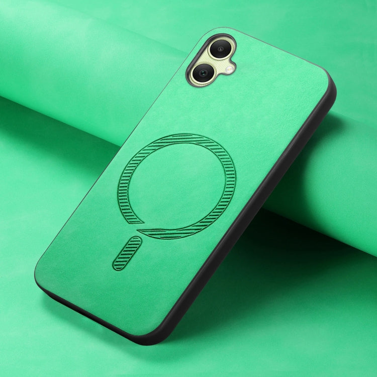 For Samsung Galaxy A05 Solid Color Retro Magsafe PU Back Cover Phone Case