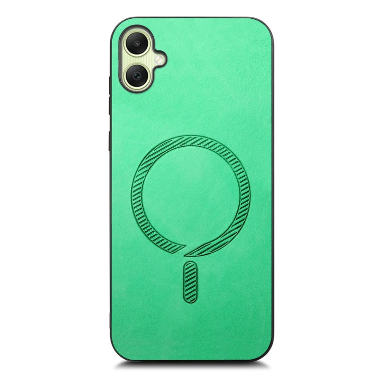 For Samsung Galaxy A05 Solid Color Retro Magsafe PU Back Cover Phone Case