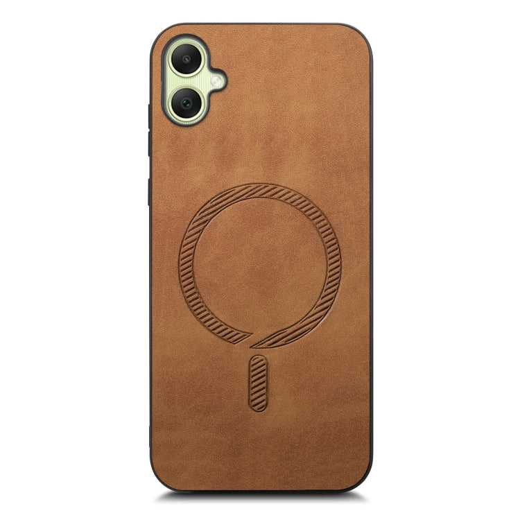 For Samsung Galaxy A05 Solid Color Retro Magsafe PU Back Cover Phone Case