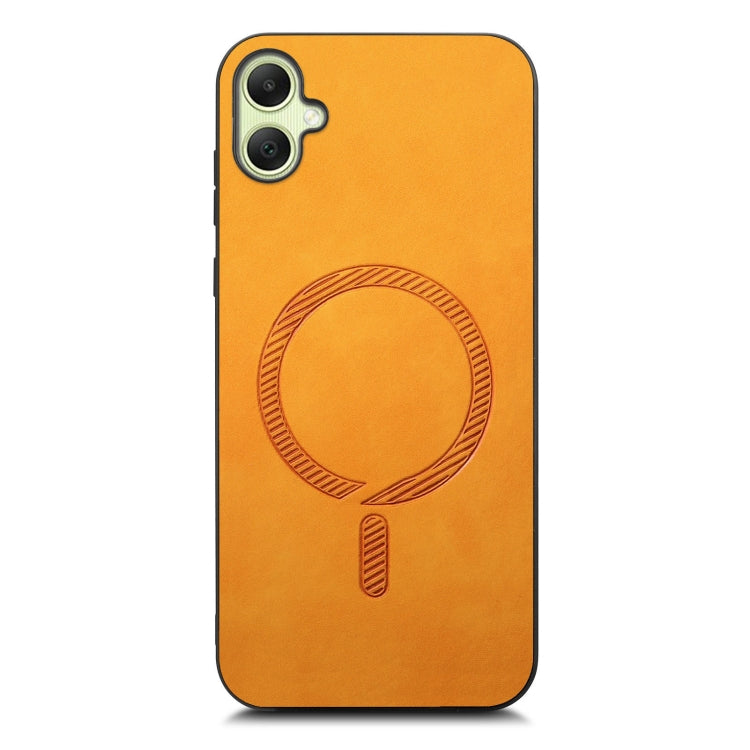 For Samsung Galaxy A05 Solid Color Retro Magsafe PU Back Cover Phone Case