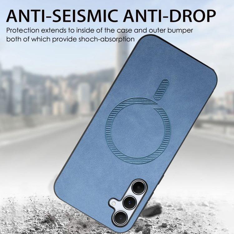 For Samsung Galaxy A05 Solid Color Retro Magsafe PU Back Cover Phone Case