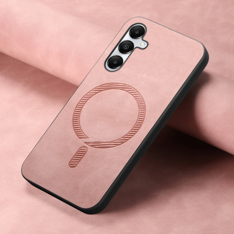 For Samsung Galaxy A05s Solid Color Retro Magsafe PU Back Cover Phone Case
