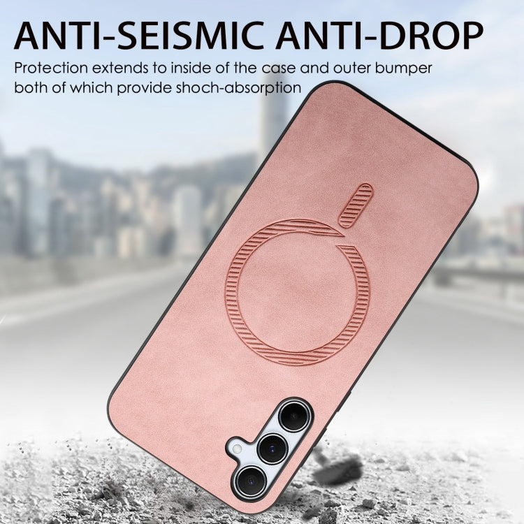 For Samsung Galaxy A05s Solid Color Retro Magsafe PU Back Cover Phone Case