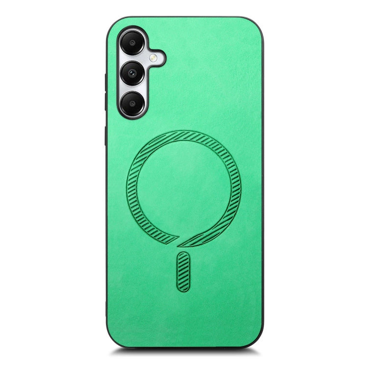 For Samsung Galaxy A05s Solid Color Retro Magsafe PU Back Cover Phone Case