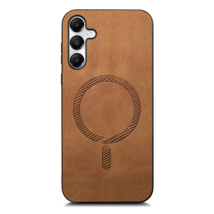 For Samsung Galaxy A05s Solid Color Retro Magsafe PU Back Cover Phone Case