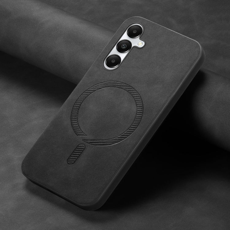 For Samsung Galaxy A05s Solid Color Retro Magsafe PU Back Cover Phone Case