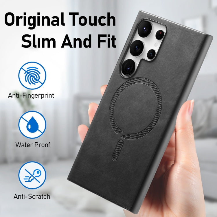 For Samsung Galaxy A05s Solid Color Retro Magsafe PU Back Cover Phone Case
