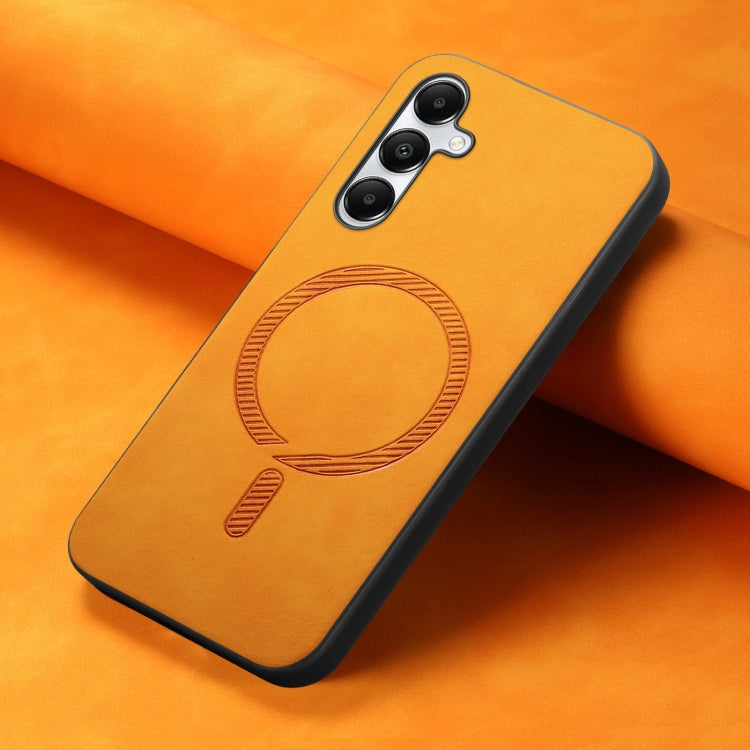 For Samsung Galaxy A05s Solid Color Retro Magsafe PU Back Cover Phone Case