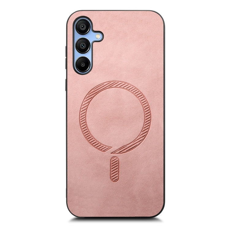 For Samsung Galaxy A15 Solid Color Retro Magsafe PU Back Cover Phone Case