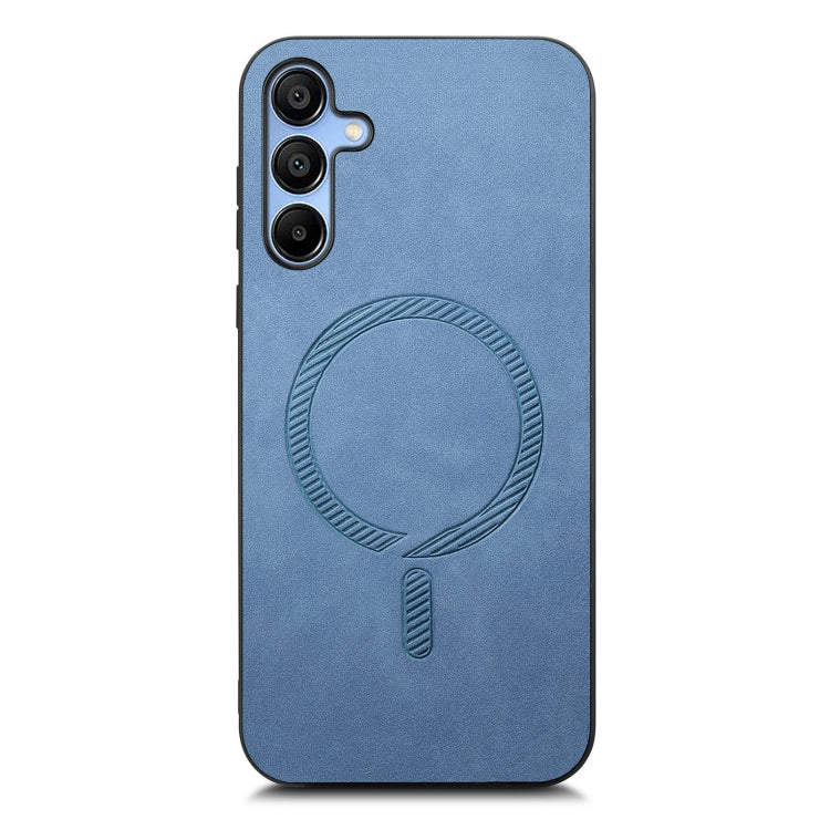 For Samsung Galaxy A15 Solid Color Retro Magsafe PU Back Cover Phone Case