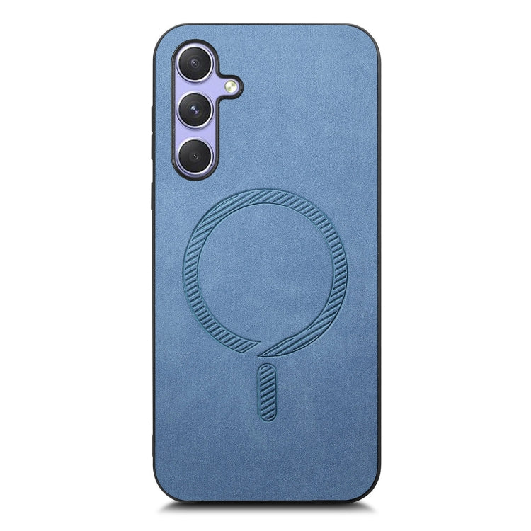 For Samsung Galaxy A24 5G Solid Color Retro Magsafe PU Back Cover Phone Case