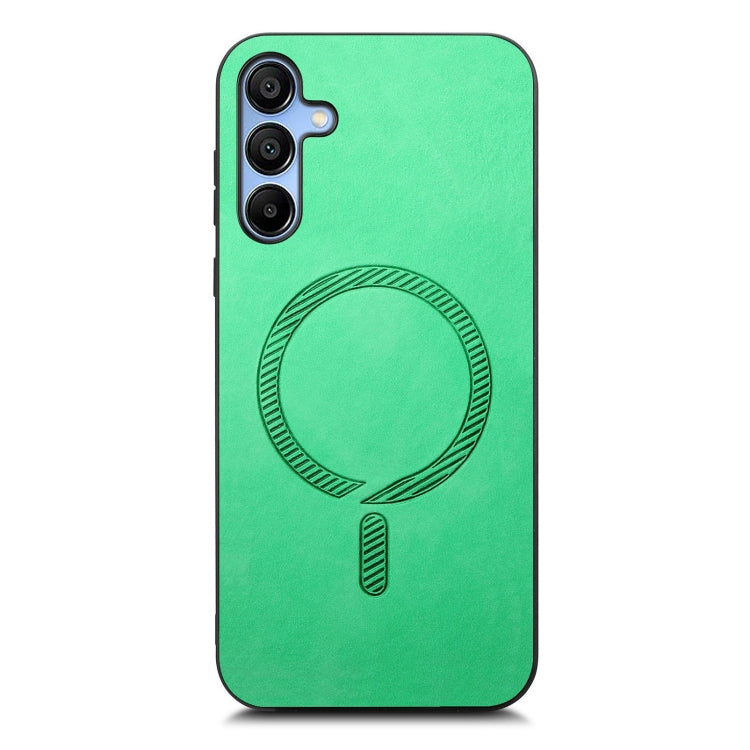 For Samsung Galaxy A25 Solid Color Retro Magsafe PU Back Cover Phone Case