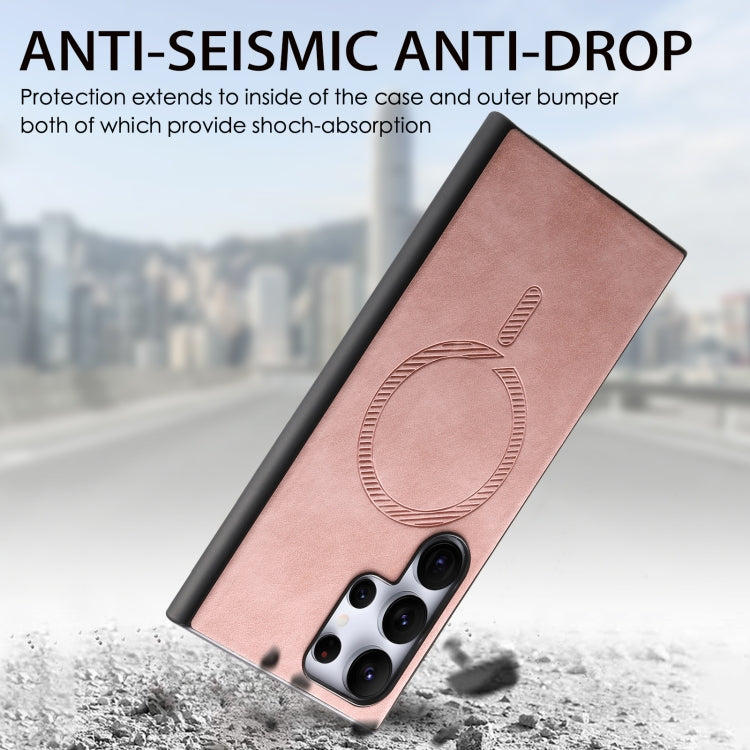 For Samsung Galaxy S25+ 5G Solid Color Retro Magsafe PU Back Cover Phone Case