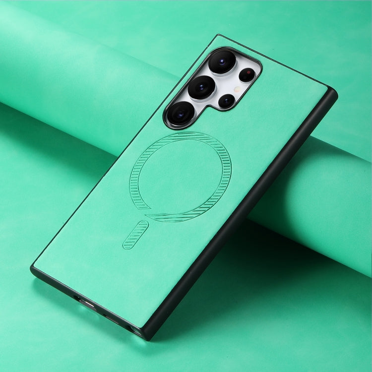 For Samsung Galaxy S25+ 5G Solid Color Retro Magsafe PU Back Cover Phone Case
