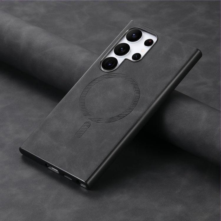 For Samsung Galaxy S25+ 5G Solid Color Retro Magsafe PU Back Cover Phone Case