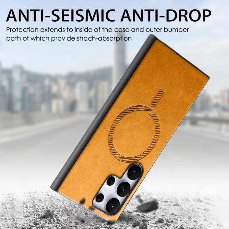 For Samsung Galaxy S25+ 5G Solid Color Retro Magsafe PU Back Cover Phone Case