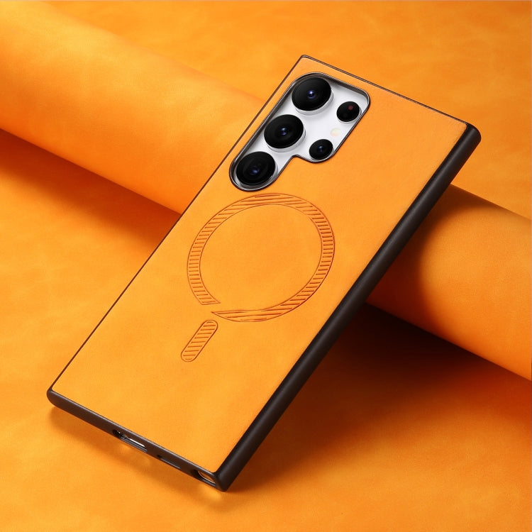 For Samsung Galaxy S25+ 5G Solid Color Retro Magsafe PU Back Cover Phone Case