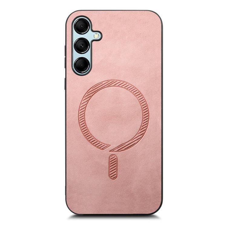 For Samsung Galaxy M14 5G Solid Color Retro Magsafe PU Back Cover Phone Case