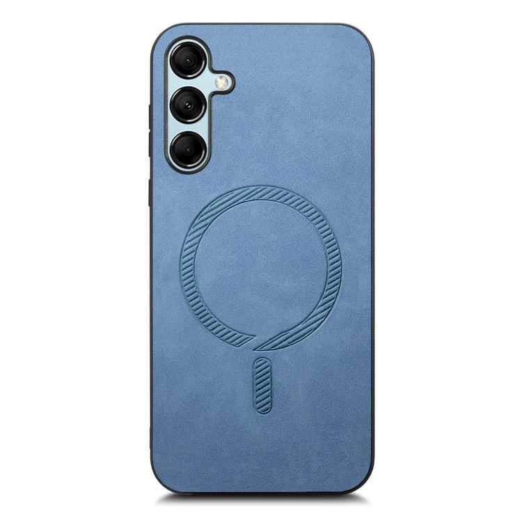 For Samsung Galaxy M14 5G Solid Color Retro Magsafe PU Back Cover Phone Case
