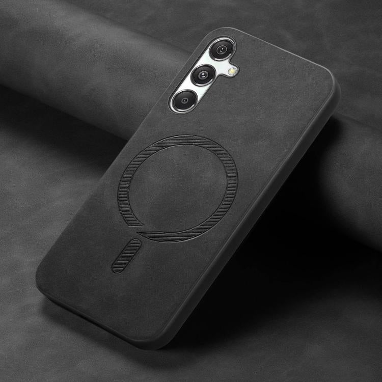 For Samsung Galaxy M34 / F34 5G Solid Color Retro Magsafe PU Back Cover Phone Case